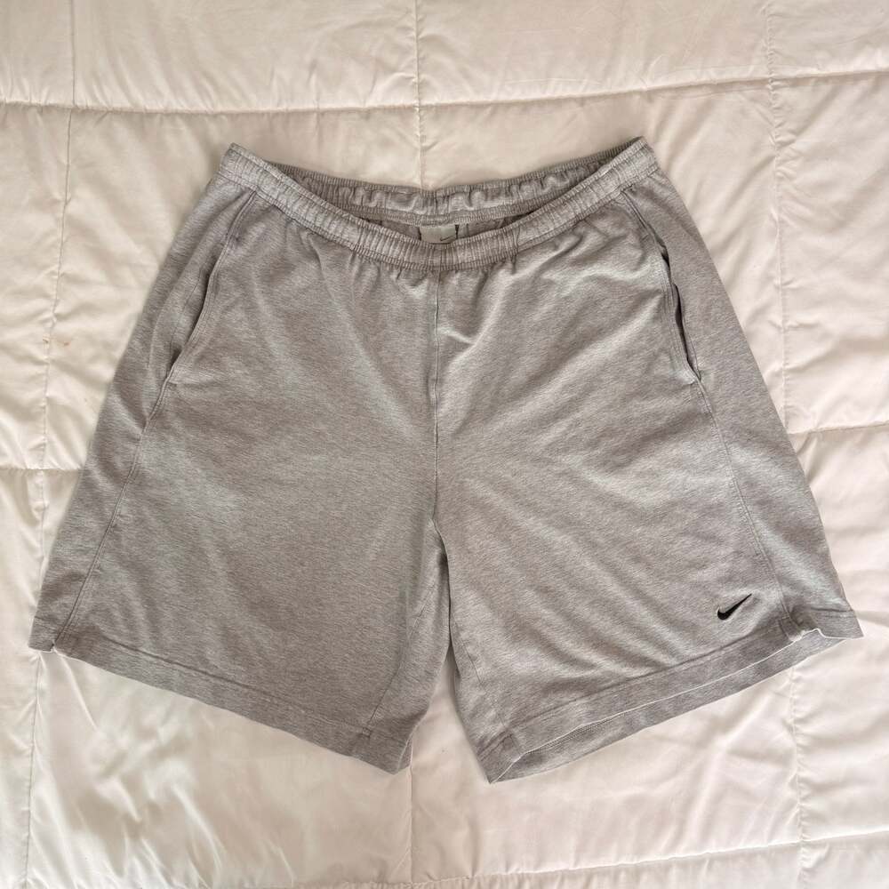 Nike Vintage Grey Cotton Fleece Athletic Gym Sweat Shorts XL